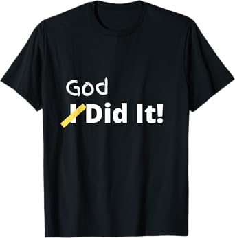 Cunningham God Did It Christian Unisex T-Shirt Black Small Letter Print