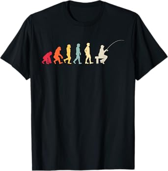 Angler Evolution Retro Fisherman Hobby Fishing Fishing Gift T-Shirt