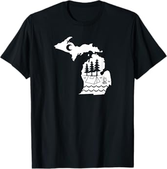 Michigan Outdoors Camping, Hiking and Exploring T-Shirt