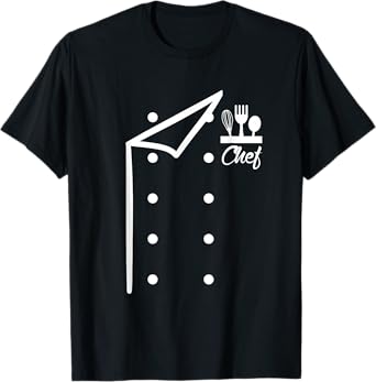Chef Uniform Jacket Faux Cook for Cooking Funny Costume T-Shirt