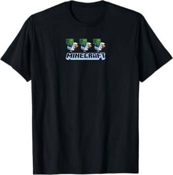 Minecraft Chicken Jockey Chibi Pixelated Logo T-Shirt