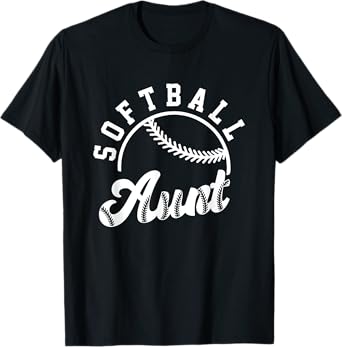 Retro Vintage Softball Aunt Love Baller Gameday Matching T-Shirt