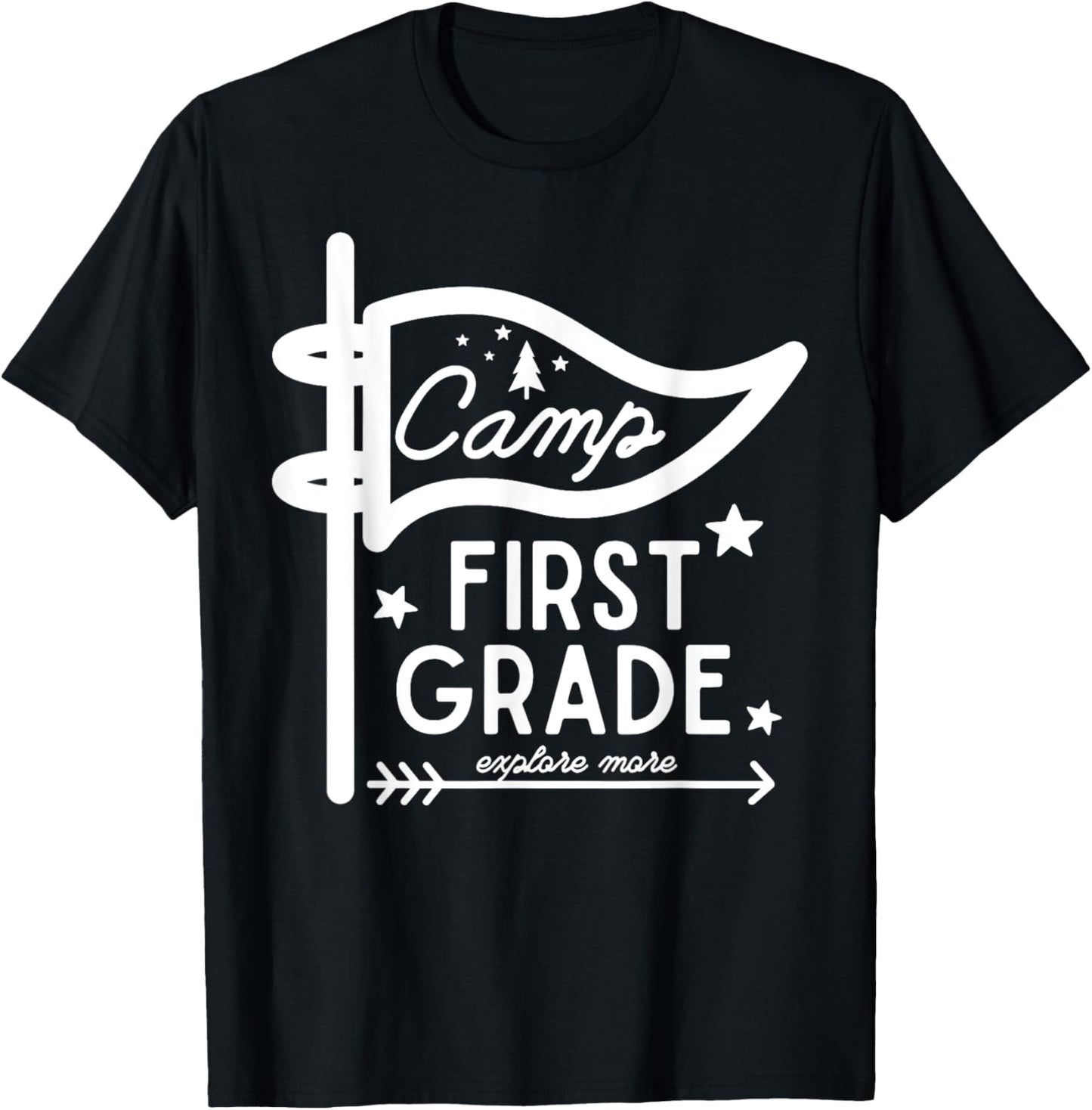 Camp First Grade Camping Teacher Back To School Tee by TeeBrew