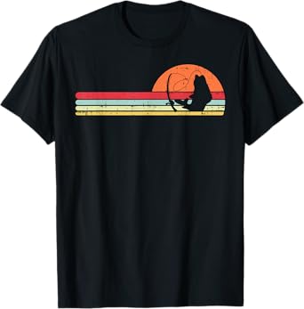 Fish Fishing Rod Sunset Retro Angling Fisherman Angler Gift T-Shirt