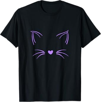 Light Purple Invisible Cat Purple Violet Color Graphic T-Shirt