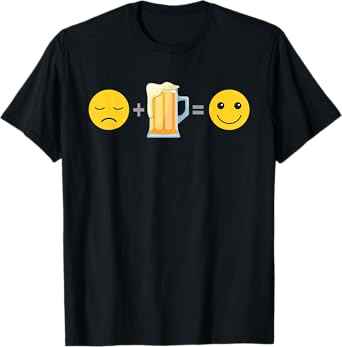 Sad Face Plus Beer Equals Happy Smile Face - Beer Lovers T-Shirt