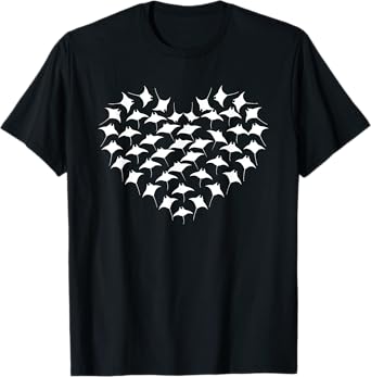 Great Stingrays Heart Design Ocean Diving Manta Ray T-Shirt