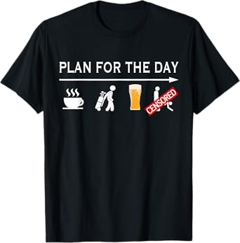 Funny Golfing Shirt Plan For The Day Coffee Golf Beer Sex T-Shirt