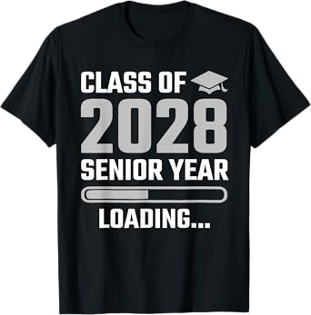 Funny Senior 2028 Graduate Class Of 2028 Senior Year Loading T-Shirt
