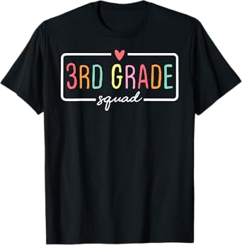 3rd Grade Team Crew Third Grade Squad Back To School Teacher T-Shirt for Men Women Girls Kids