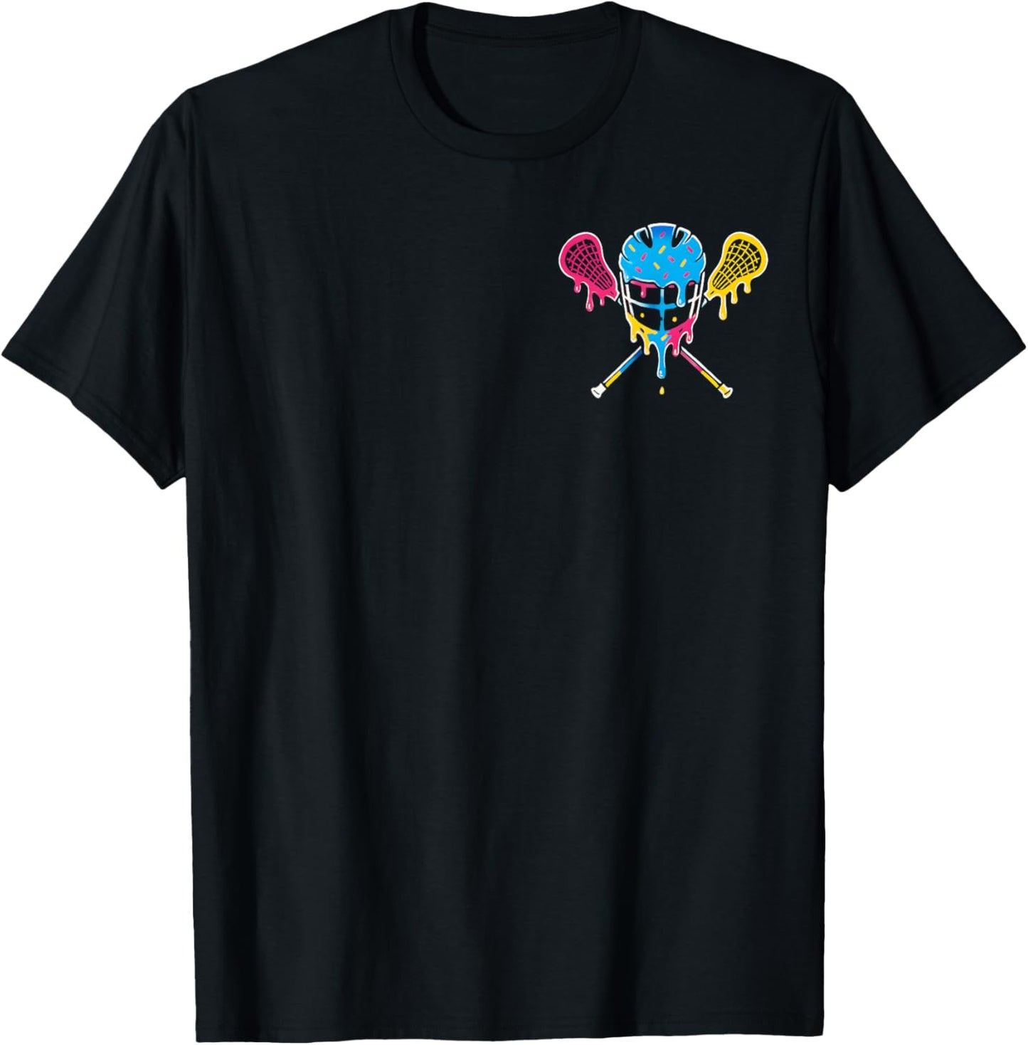 Lacrosse Ice Cream Drip Lax Boys Helmet Stick Youth Pocket T-Shirt