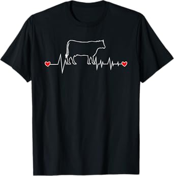 I Love My Cow Valve EKG Heartbeat Heart Patient T-Shirt