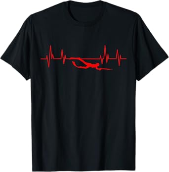 Spearfishing Heartbeat Diving Spearfisherman Hunting Sport T-Shirt