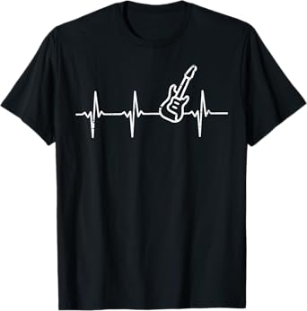 Guitarist Heartbeat Electric Guitar Rock Music Women Men Kid T-Shirt