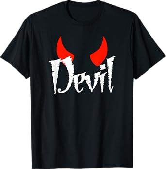 Devil Halloween Matching Couple Girlfriend T-Shirt