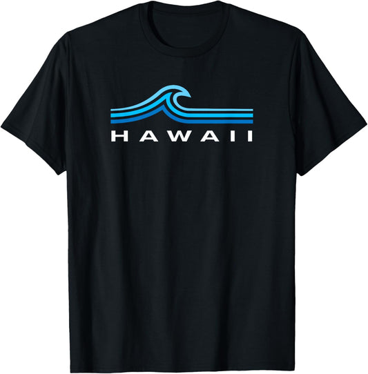 Hawaii Waves Vintage Mens Womens Boys Souvenir Hawaiian T-Shirt