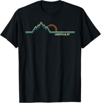 Retro Mountains Asheville, North Carolina Summer Hiking Men Women Girls Kids T-Shirt