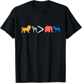 Christian Lion Lamb greater than Republican and Democrat T-Shirt