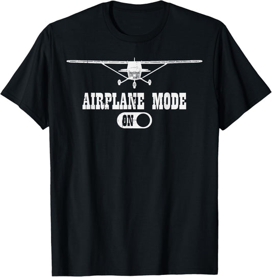Airplane Mode On Funny Aviation Pilot Men Women Boys Kids T-Shirt