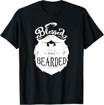 Blessed and Bearded - Jesus Praying Beard Hair Mustache T-Shirt