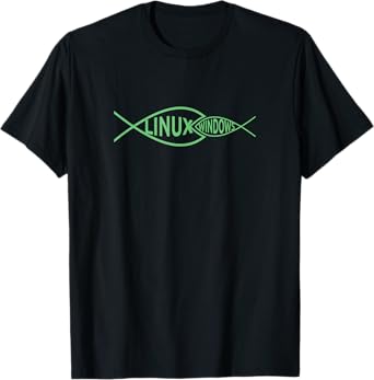 Linux Fish Windows Fish Funny Tech Humor T Shirt T-Shirt
