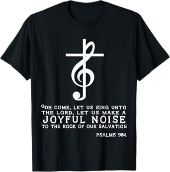 Christian Music Cross Tee Treble Clef Musical Gift TShirt T-Shirt