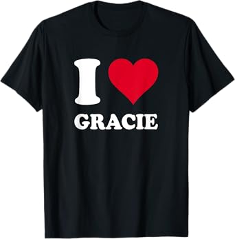 Red Heart I Love Gracie T-Shirt