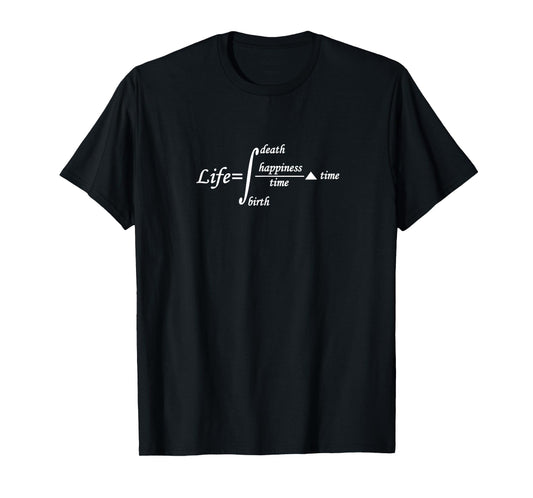 Funny Math Pun Find X I Found It Unisex-Adults & Youth Black Small Classic Fit Short Sleeve T-Shirt Calculus Themed T-Shirt Math Lovers Equation of Life & Happiness, Calculus Integral T-Shirt