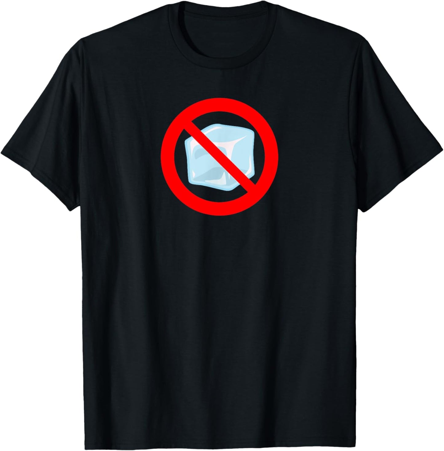 No Ice Cube Symbol Graphic Black T-Shirt