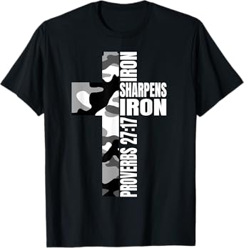 White Camo Iron Sharpens Iron Christian Verse Easter Couples T-Shirt
