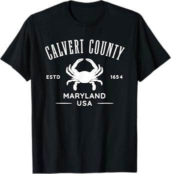 Calvert County Maryland USA Crab Design T-Shirt