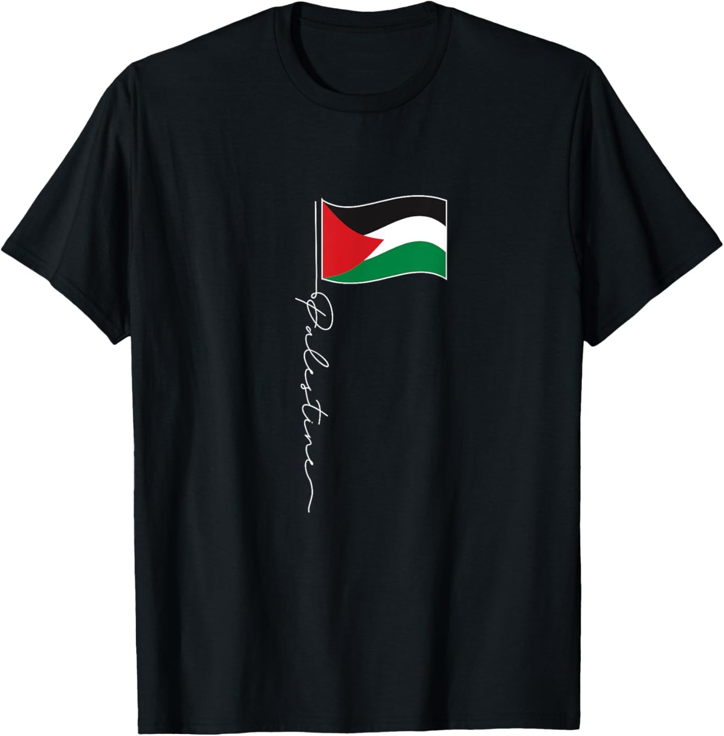 Palestine Signature Flag Pole - Patriotic Palestinian Flag T-Shirt