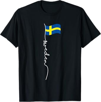 Sweden Signature Flag Pole - Elegant Patriotic Swedish Flag T-Shirt