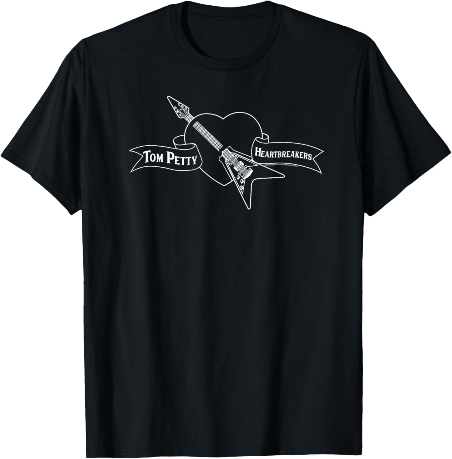 Tom Petty & The Heartbreakers White Outline Logo T-Shirt