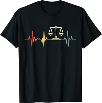Lawyer Heart Line Vintage Heartbeat Law T-Shirt