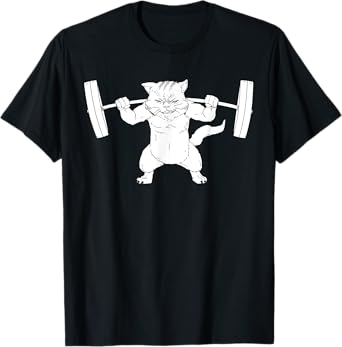 Cat Squat Powerlifting T-Shirt T-Shirt for Men Women Girls Kids