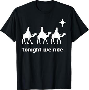 Funny Tonight We Ride Tee Shirt - Unisex T-Shirt - Black - Small - Modern Cross Print Straight Fit - Short Sleeve - Lightweight, Cross Print