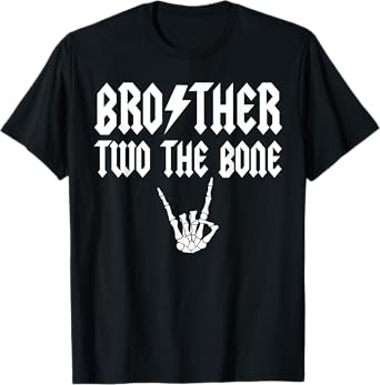 Brother Two the Bone Skeleton Hand Family Birthday Boy Girl T-Shirt