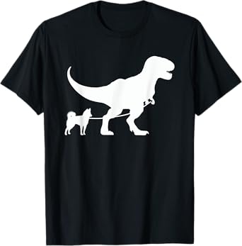 T-Rex Walking a Dog Funny Alaskan Klee Kai Dad Dog Lovers Men Women Kids T-Shirt