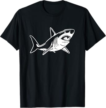 Shark Doodle Drawing / Shark Lover and Oceanic Life Fan T-Shirt