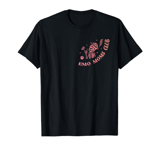 Emo Moms Club Motherhood Skeleton Mom Mothers Day Mama T-Shirt