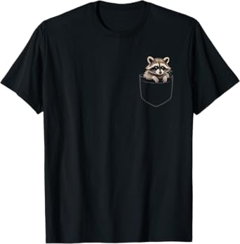 Pocket Raccoon Funny Raccoon In Pocket Cool Pocket Raccoon T-Shirt