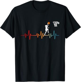 Basketball Heartbeat for Women and Girls T-Shirt