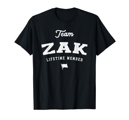 Team Zak Lifetime Member Funny Name Zak T-Shirt