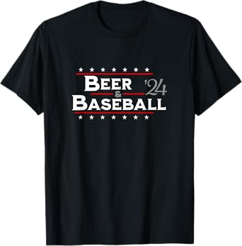 Beer and Baseball Men Women Funny Political 2024 Election T-Shirt