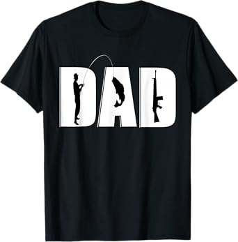 Vintage Dad Guns and Fishing Fathers Day Papa Uncle Retro T-Shirt