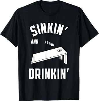 Sinkin' and Drinkin' Cornhole Beer Summer Party Tailgate T-Shirt for Men Women