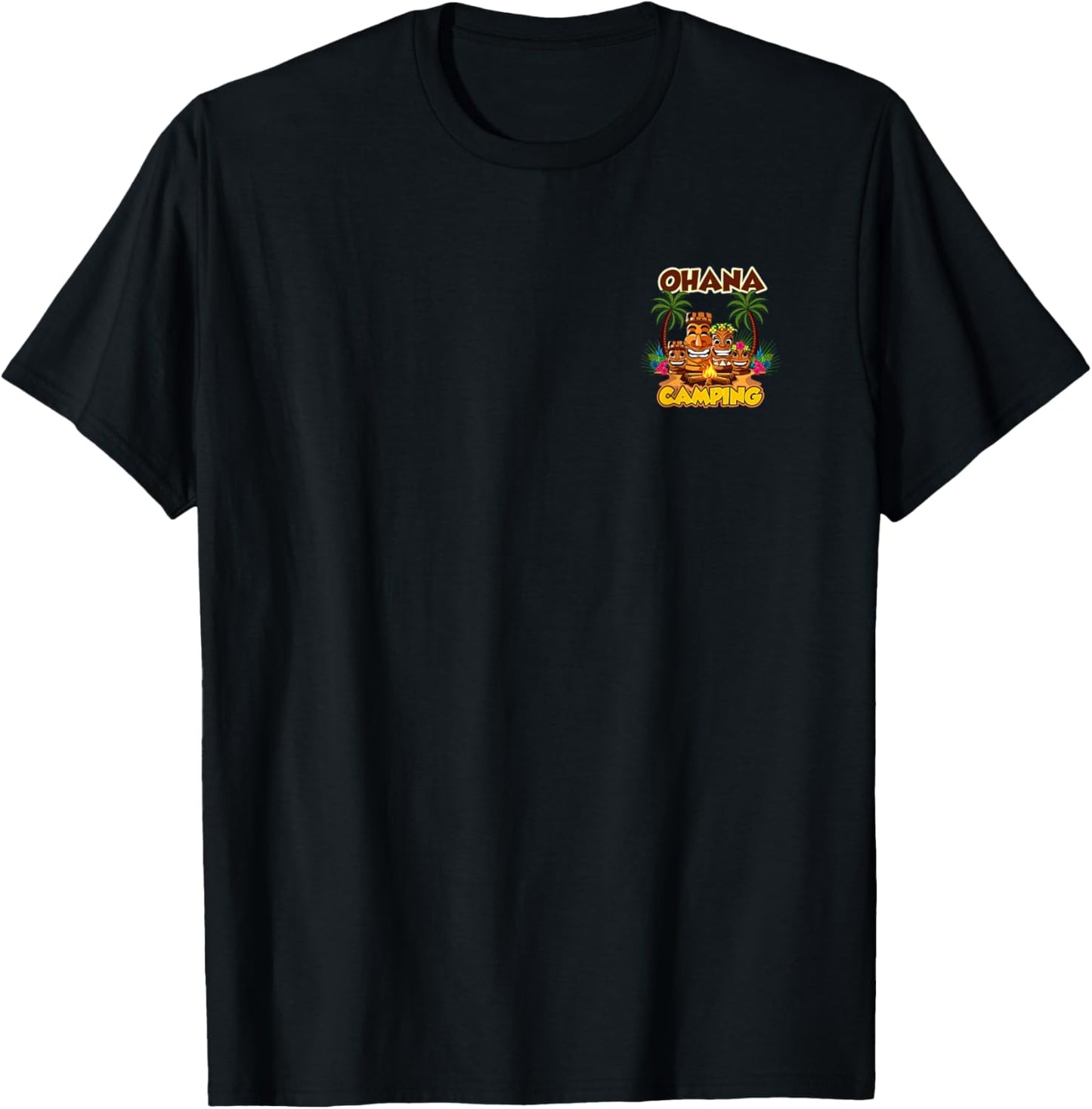 Ohana Family Camping Group Small Front Logo, Big Back Logo T-Shirt
