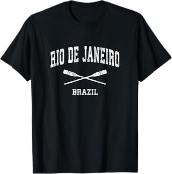 Rio de Janeiro Brazil Vintage Nautical Paddles Sports Oars T-Shirt