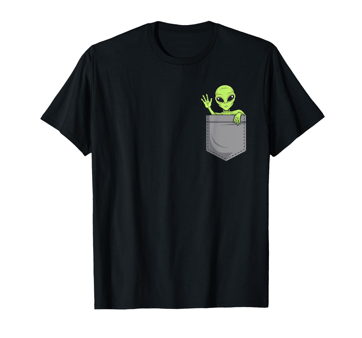 Funny Alien In Pocket Ufo Extraterrestrial Space Pocket T-Shirt